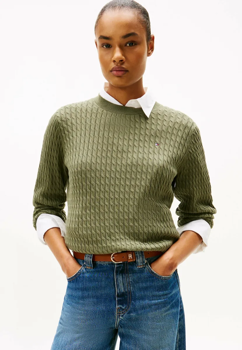 CABLE FINE  - Strickpullover - battle green
