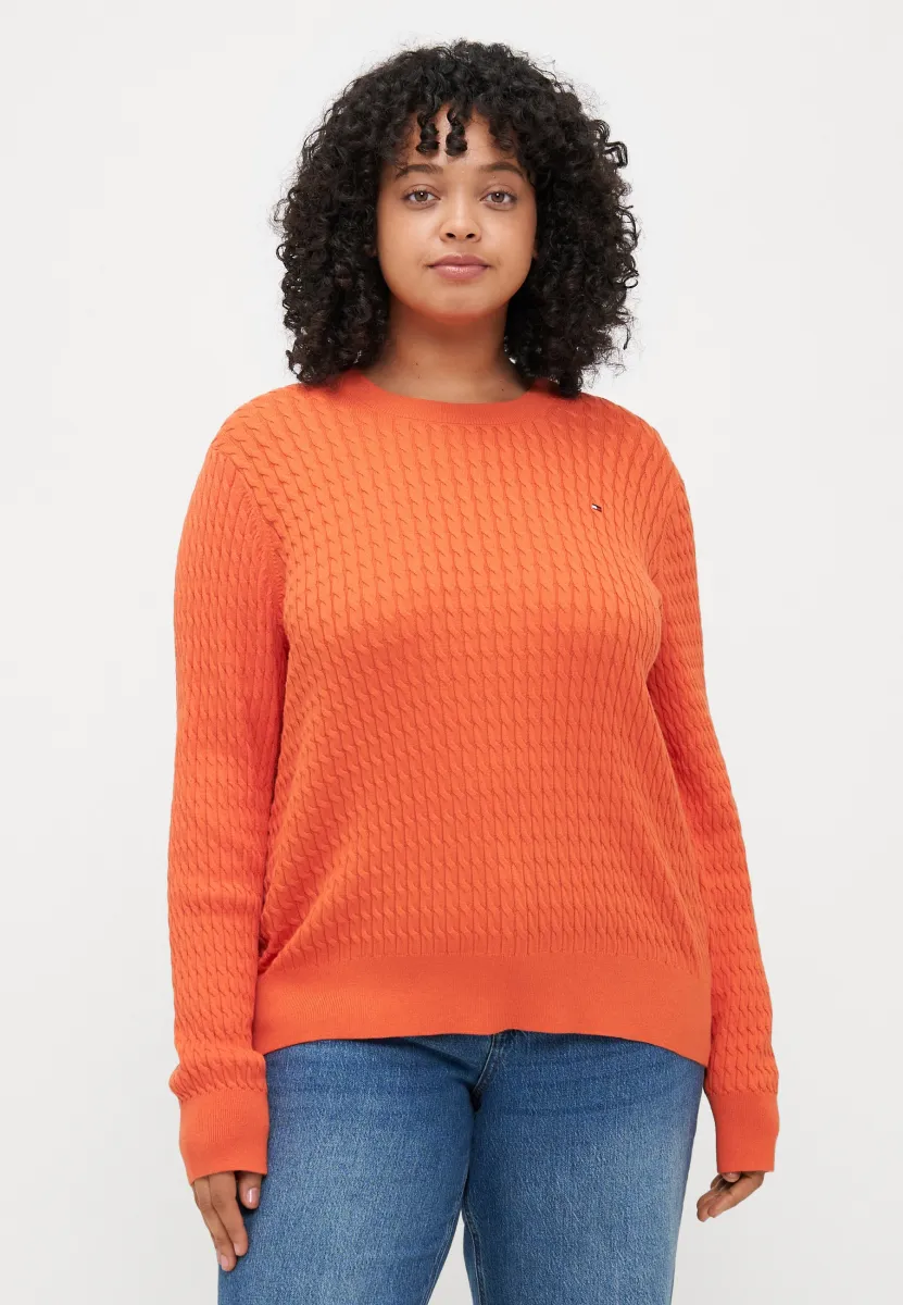 CABLE FINE - Strickpullover - brilliant orange