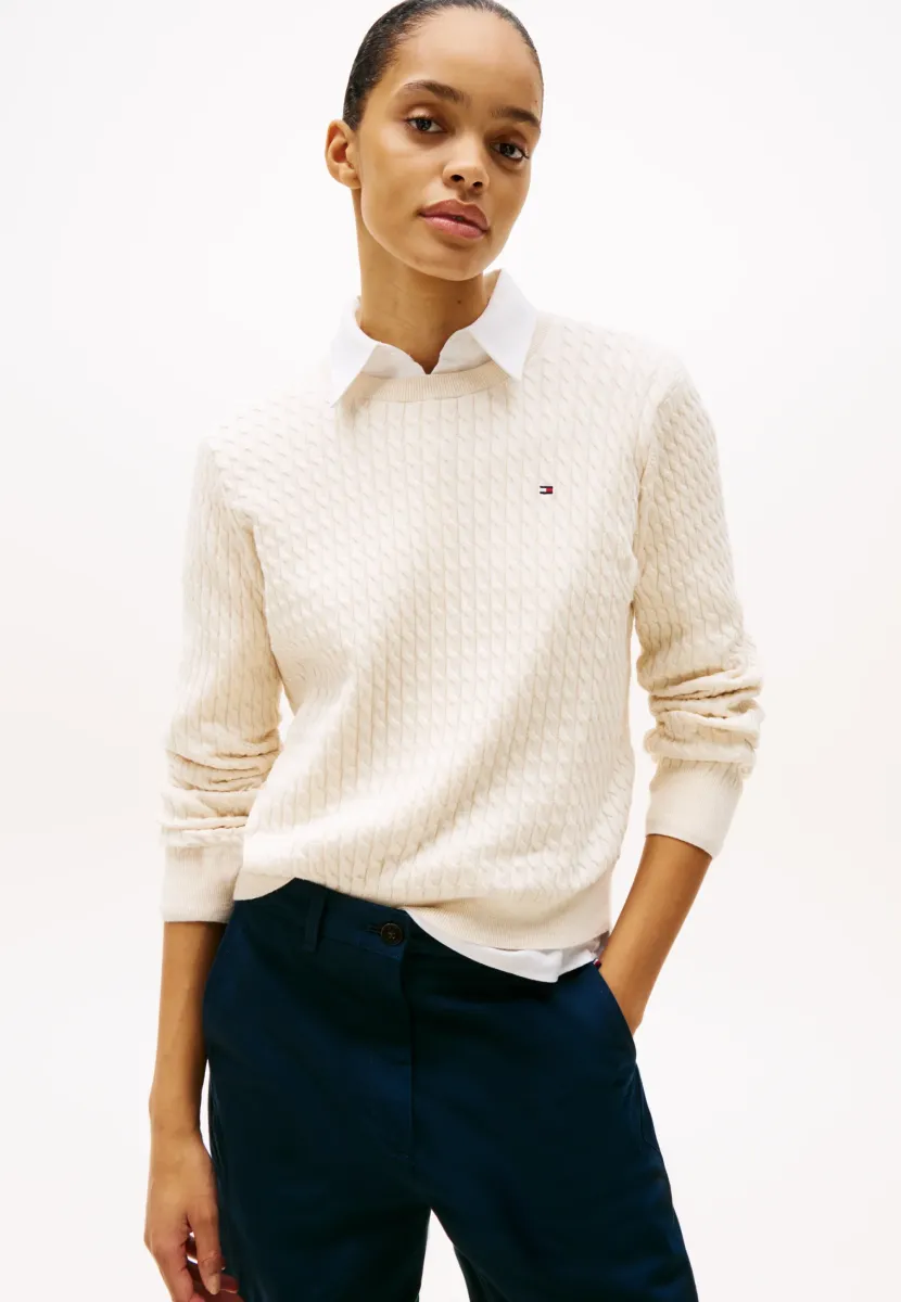 CABLE FINE  - Strickpullover - heather ivory petal