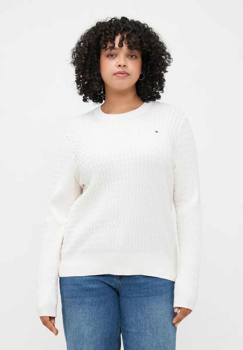 CABLE FINE - Strickpullover - ivory