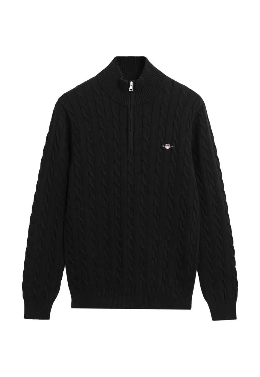 CABLE HALF  - Strickpullover - black
