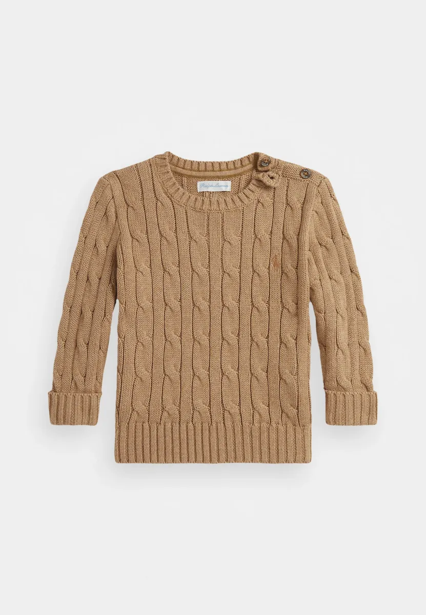 CABLE KNIT COTTON JUMPER - Strickpullover - camel