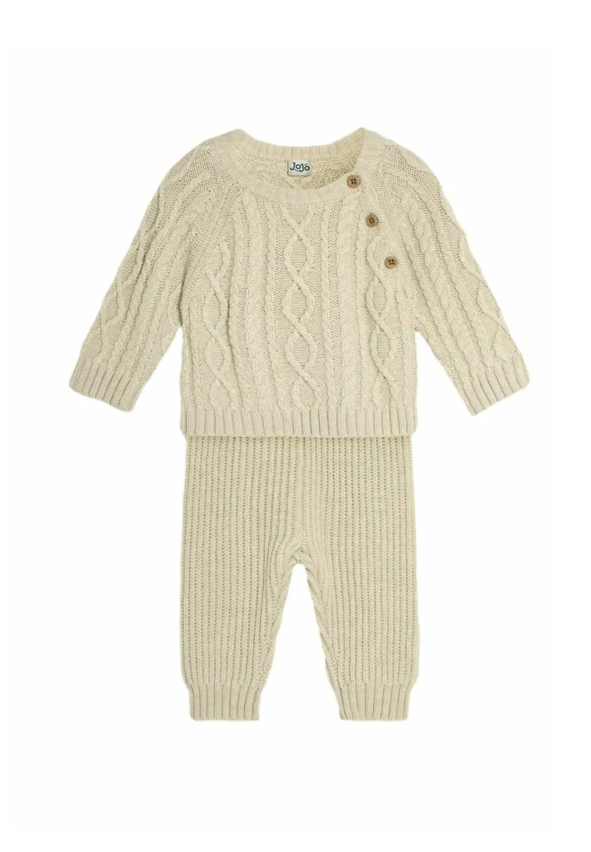 CABLE KNIT SET REGULAR FIT - Strickpullover - cream