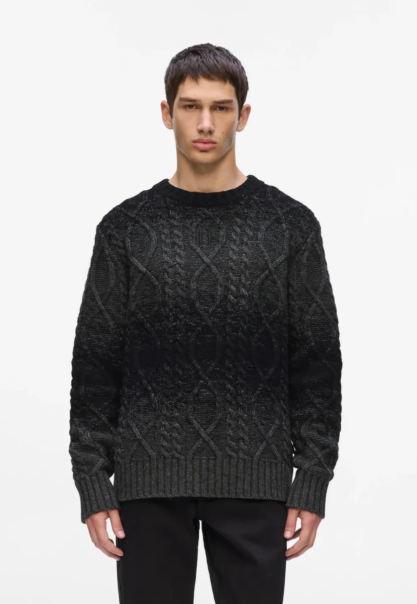 CABLE KNIT - Strickpullover - black