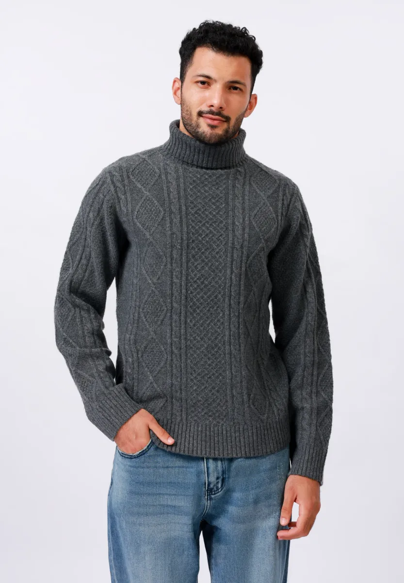 CABLE KNIT - Strickpullover - heather grey