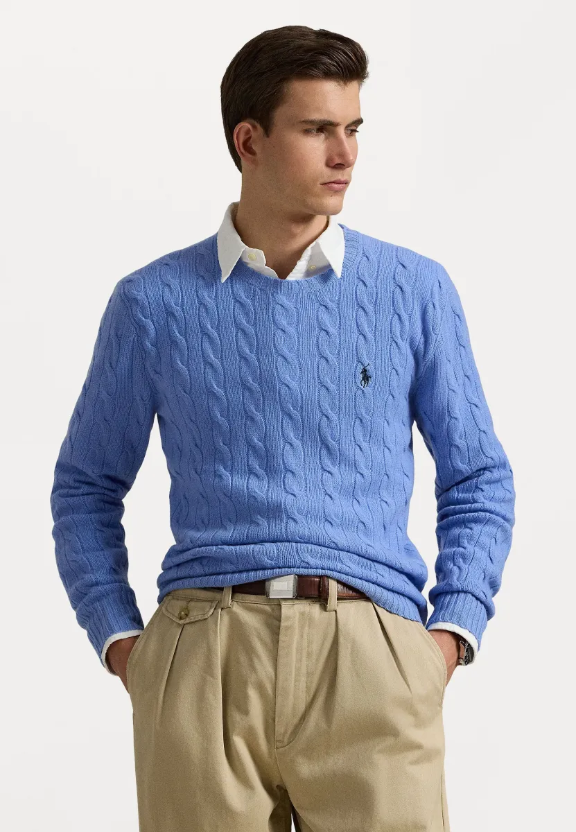 CABLE KNIT WOOL CASHMERE JUMPER - Strickpullover - new litchfield blue