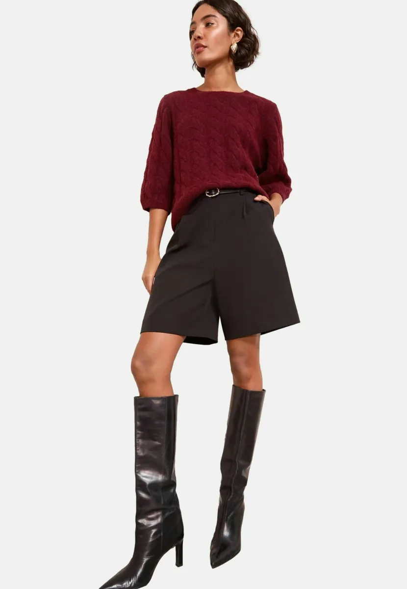 CABLE KNITTED  - Strickpullover - berry red