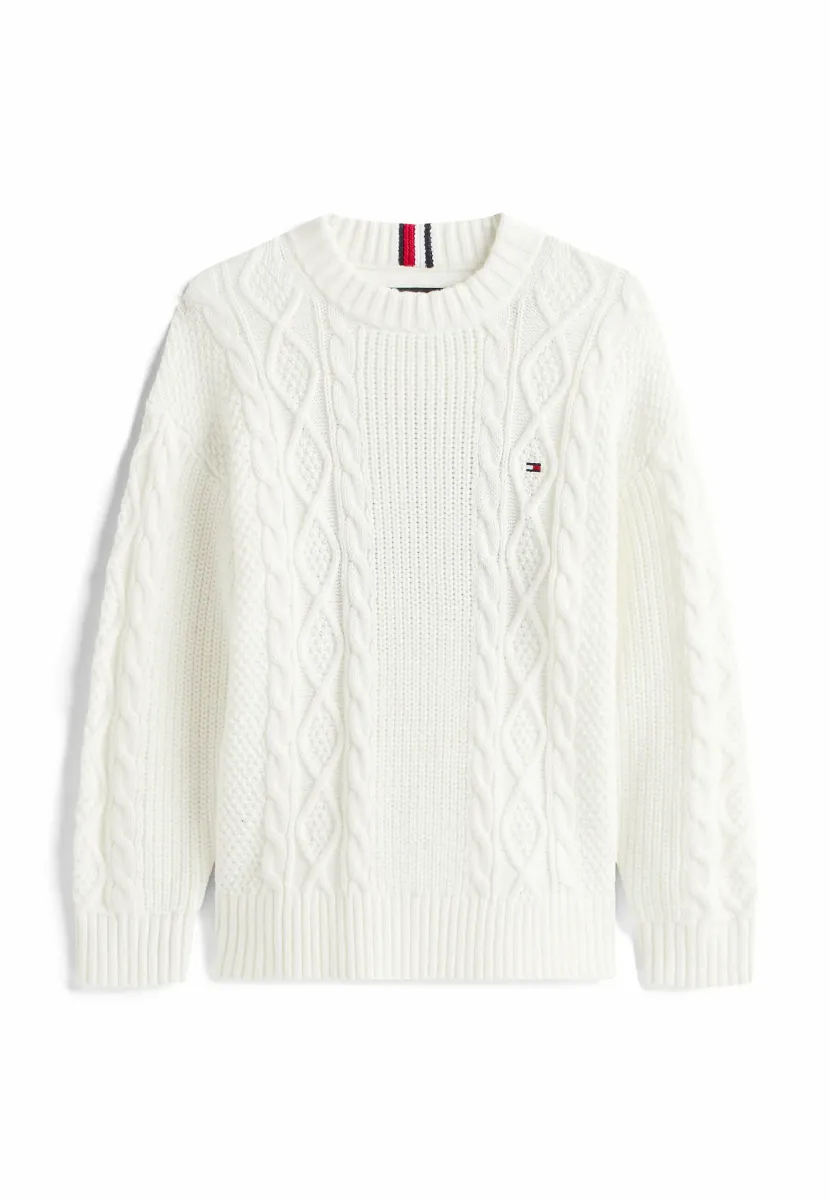 CABLE MIX GRAPHIC - Strickpullover - ivory silk