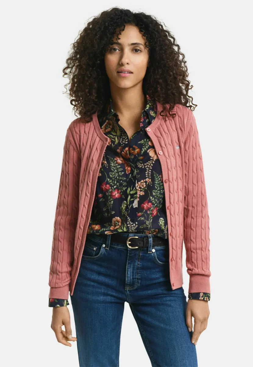 CABLE - Strickjacke - faded brick