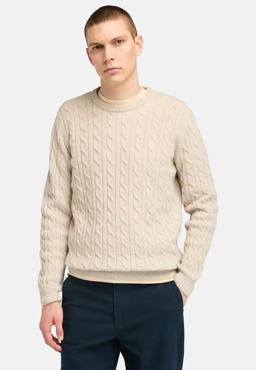 CABLE - Strickpullover - angora heather