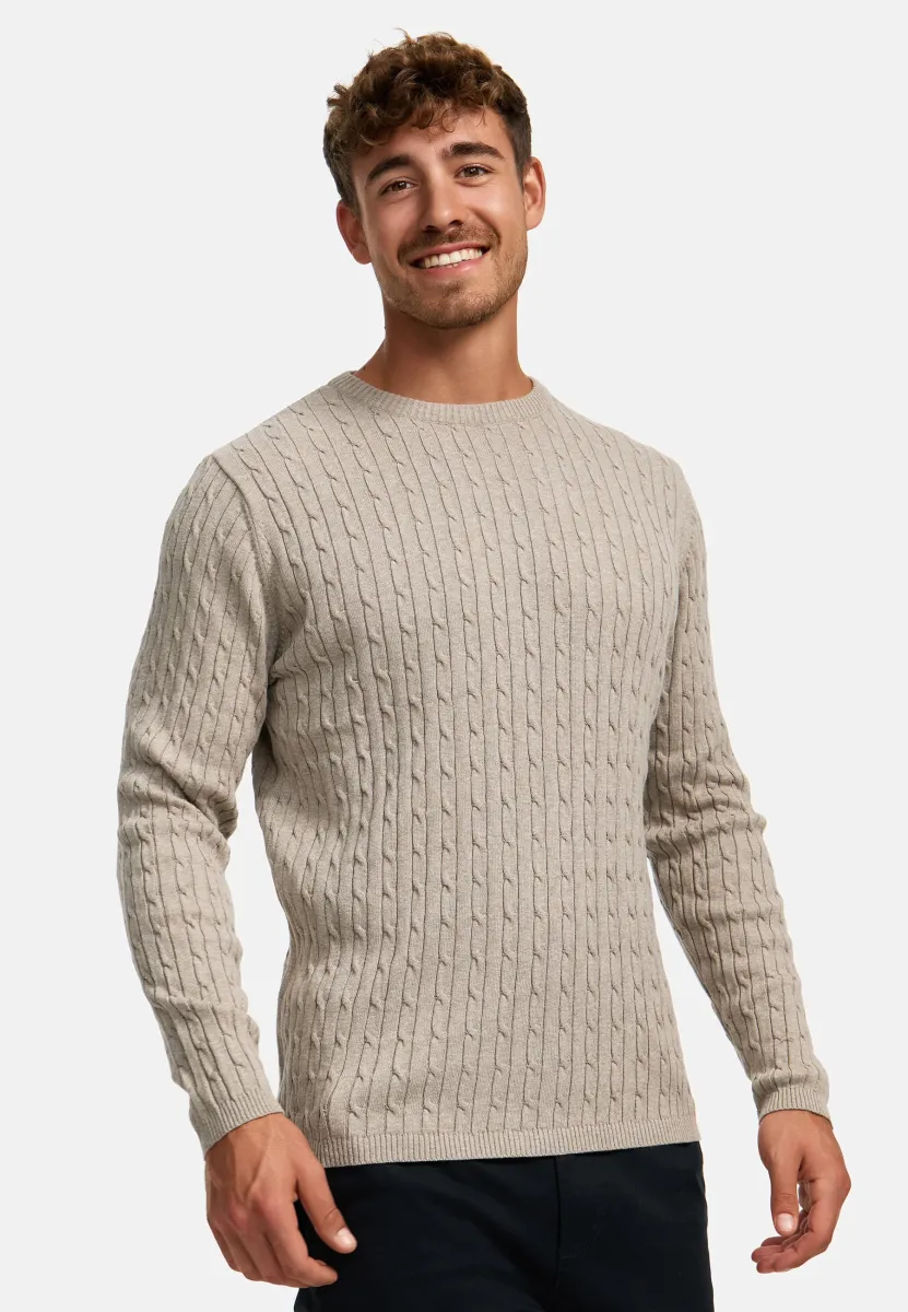 CABLE - Strickpullover - beige mix