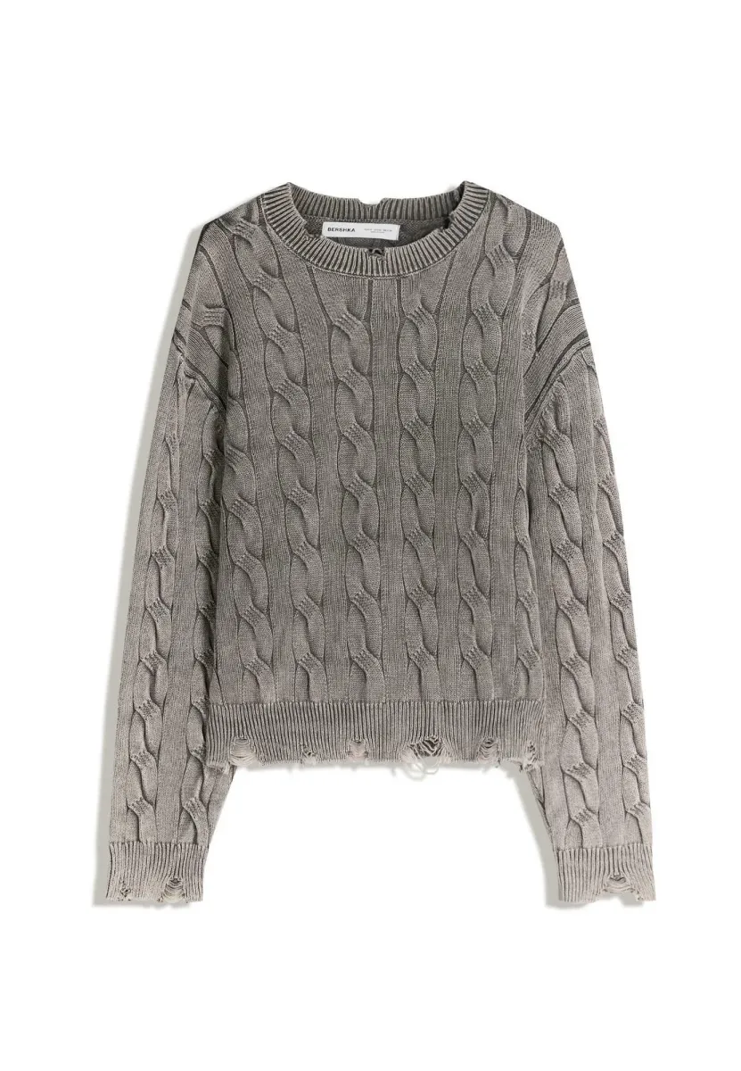 CABLE - Strickpullover - grey