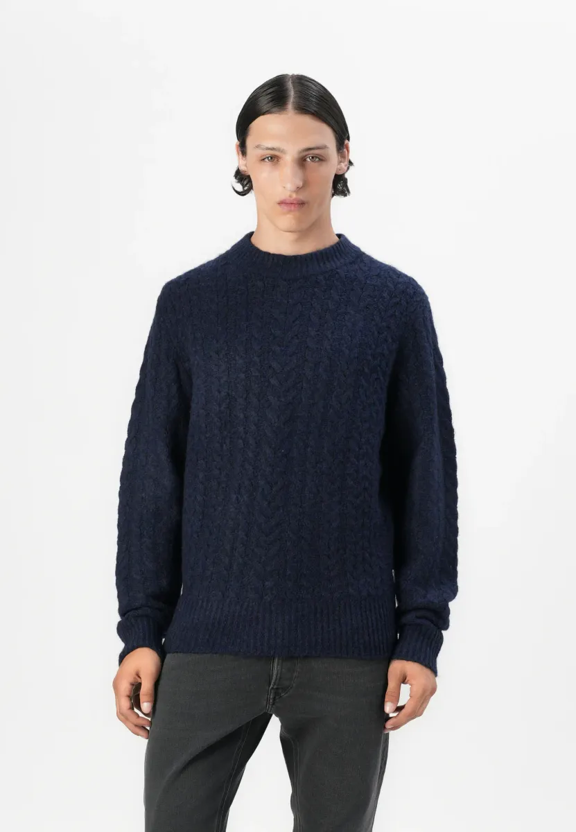 CABLE SWEATER - Strickpullover - blue denim
