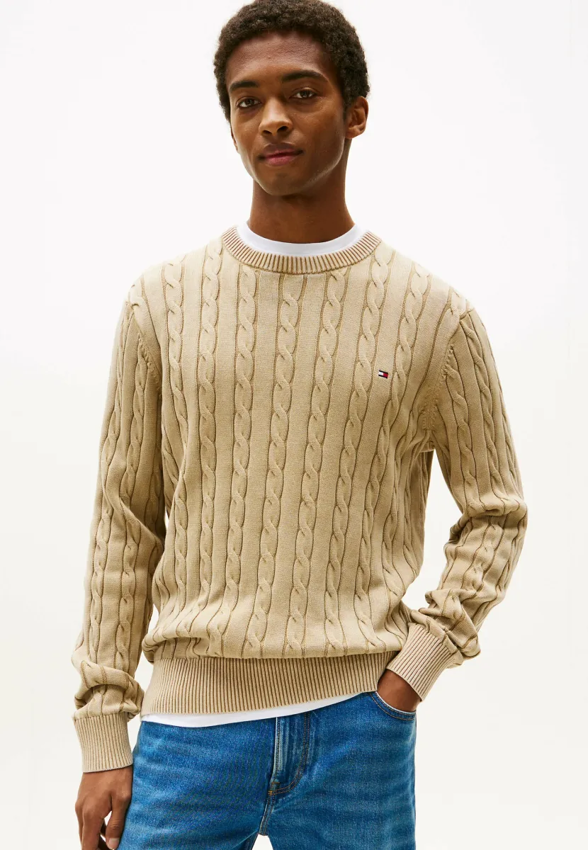 CABLE WASHED - Strickpullover - sandalwood