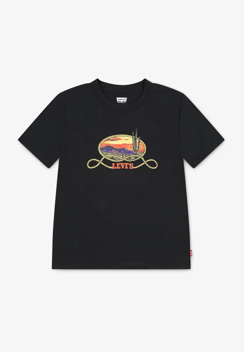CACTUS IN THE SUNSET TEE - T-Shirt print - jet black