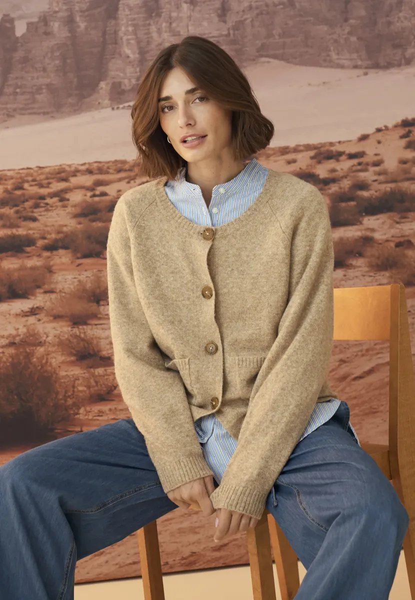 CALAY - Strickjacke - tannin melange