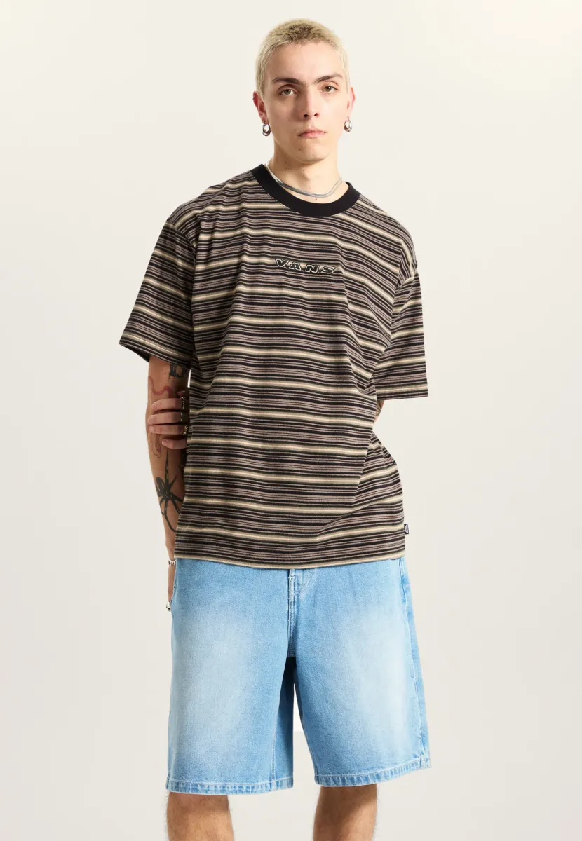 CAMERON STRIPE - T-Shirt print - medium brown