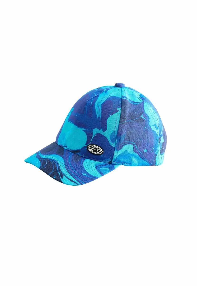 Cap - blue marble print