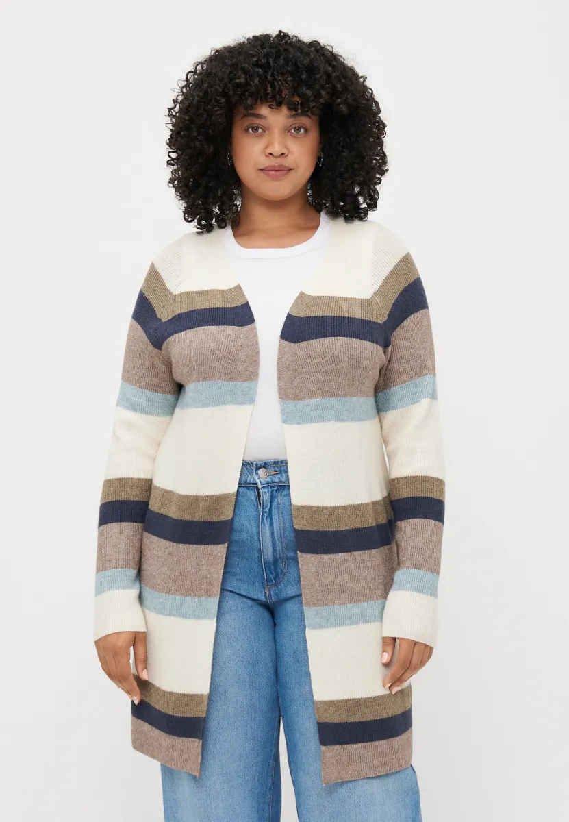 CARATIJA STRIPE CARDIGAN - Strickjacke - whitecap gray/cub melange/blue/fungi melange/arona melange