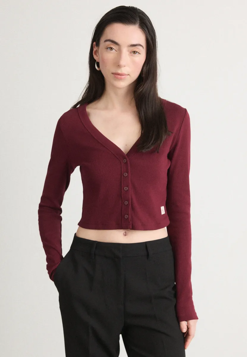 CARD - Strickjacke - deep rouge