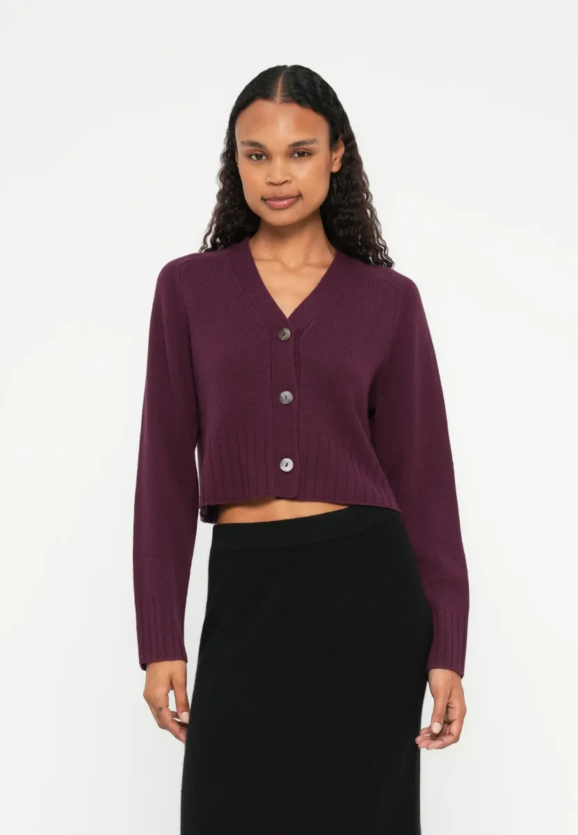 CARDIGAN  - Strickjacke - burgundy plum