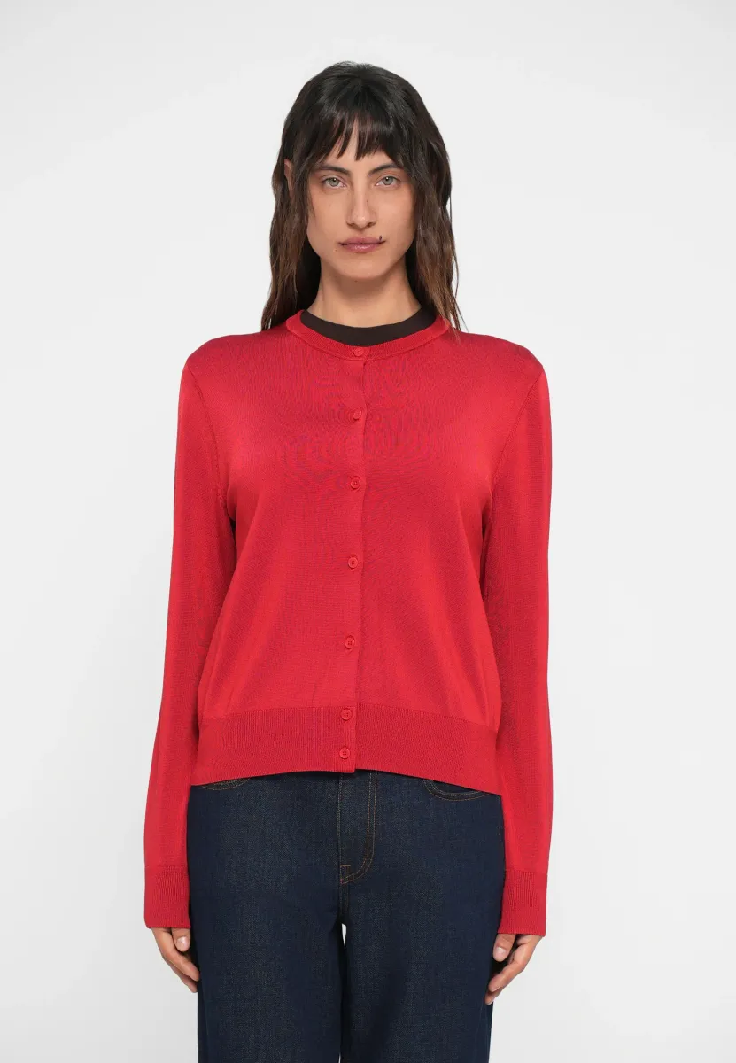 CARDIGAN - Strickjacke - dark red