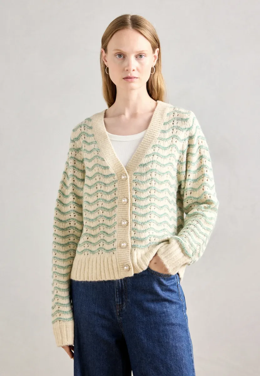 CARDIGAN - Strickjacke - dusty green