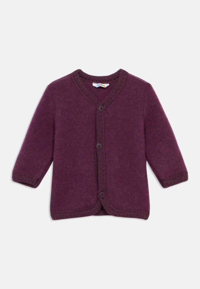 CARDIGAN WOOL UNISEX - Strickjacke - plum