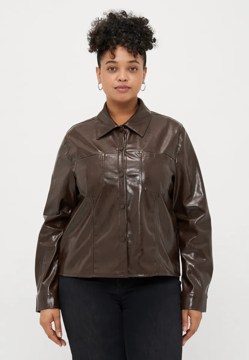 CARLOFELIA JACKET  - Kunstlederjacke - chocolate torte