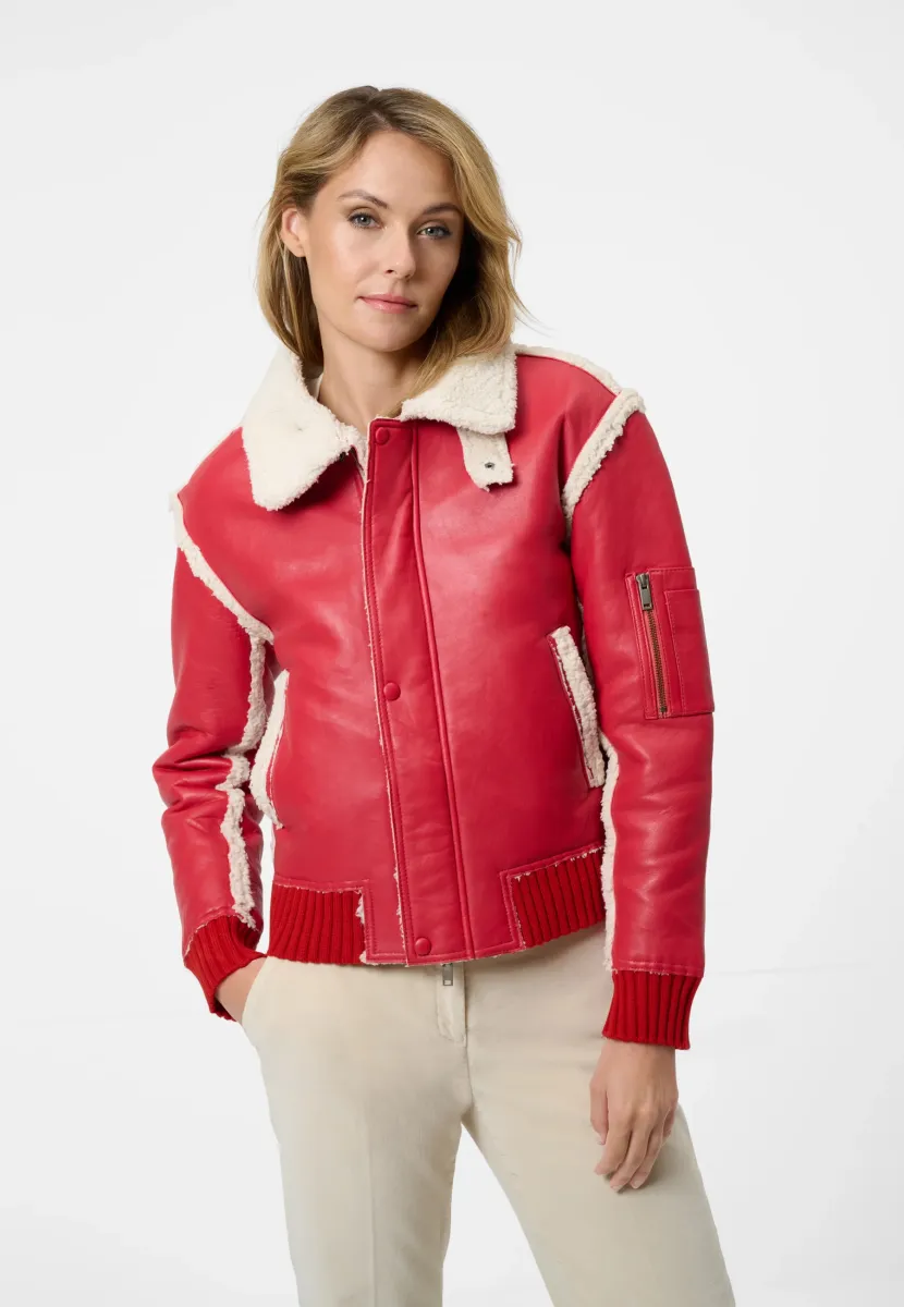 CARMEN - Lederjacke - rot