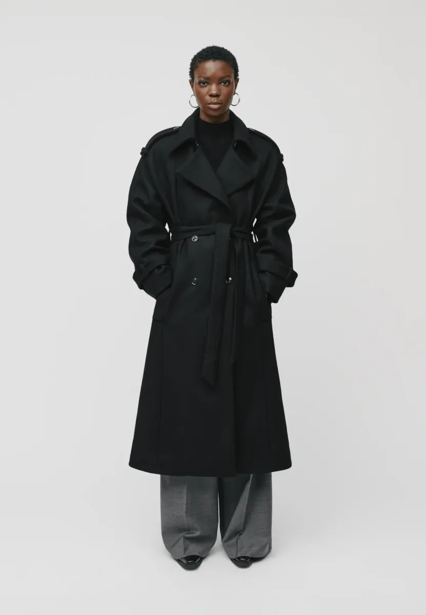 CAROLINE ANN - Trenchcoat - black