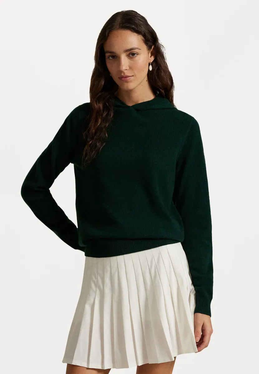 CASHMERE HOODIE - Strickpullover - moss agate