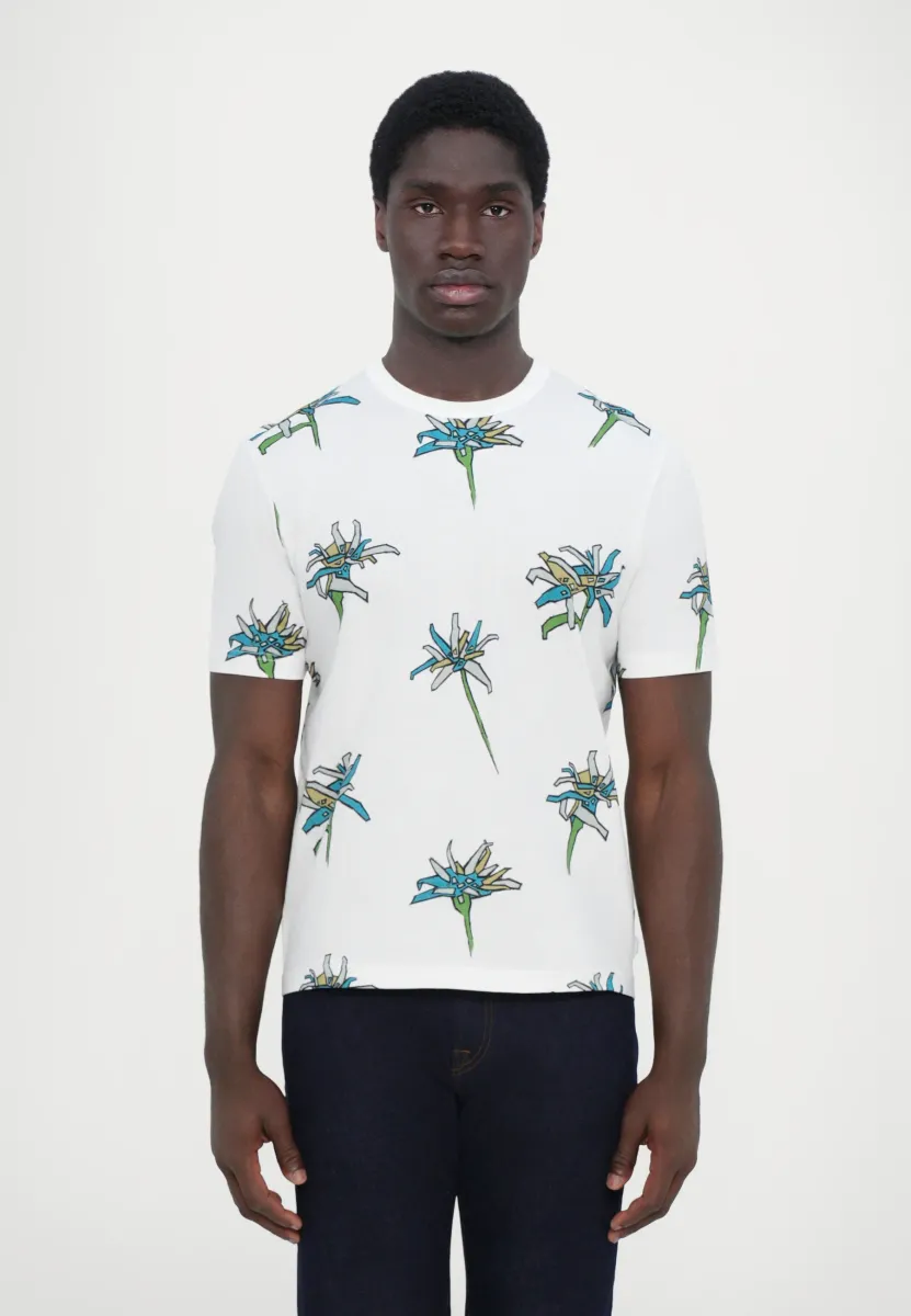CASUAL FIT FLOWER - T-Shirt print - white