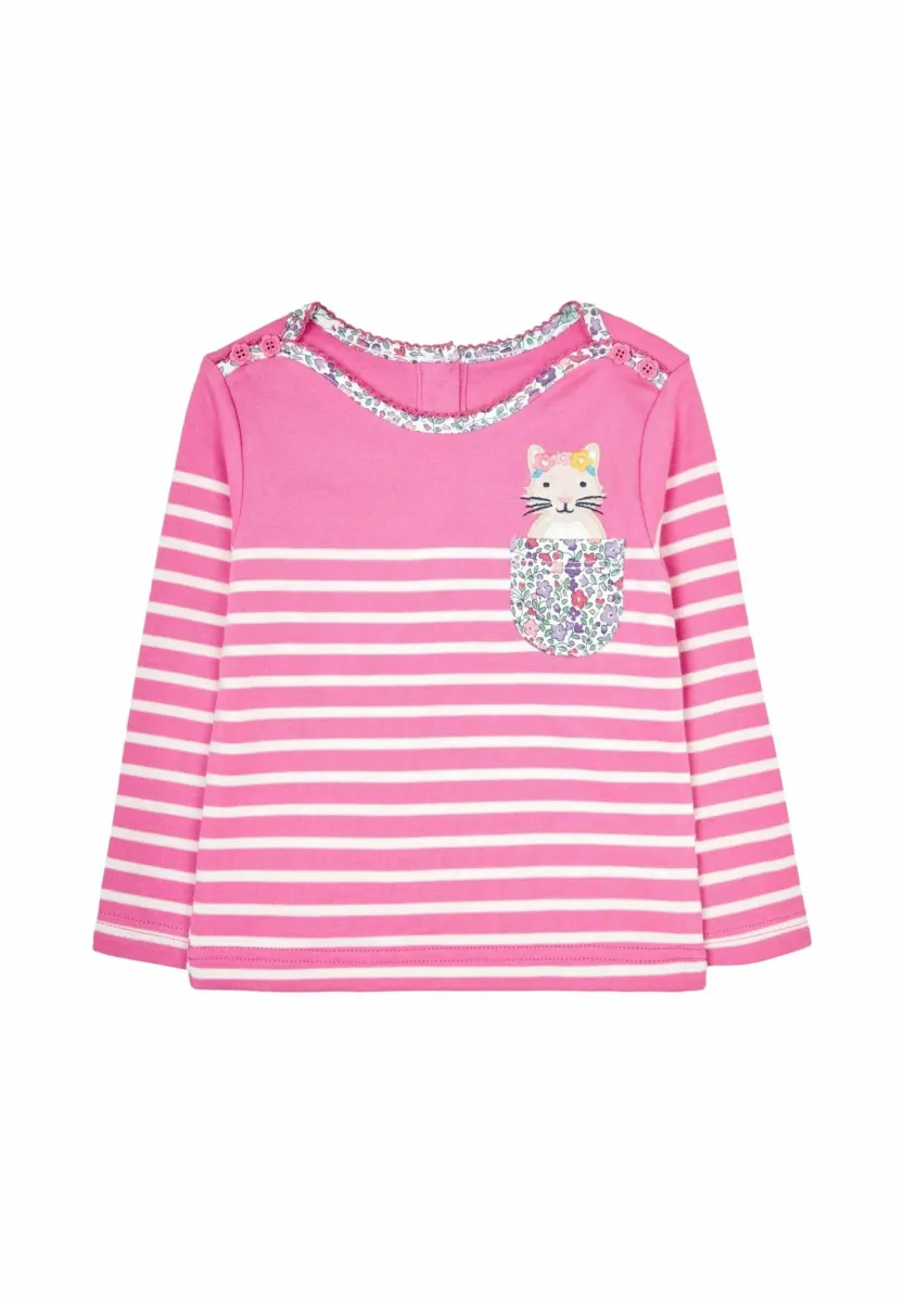 CAT POCKET BRETON- REGULAR FIT - Langarmshirt - fuchsia