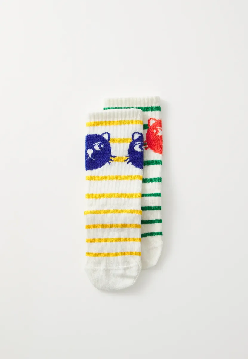 CATS STRIPE ANTI-SLIP SOCKS UNISEX 2 PACK - Socken - multi-coloured