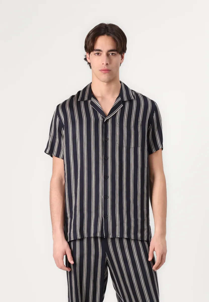 CAVE - Hemd - navy dark/sand