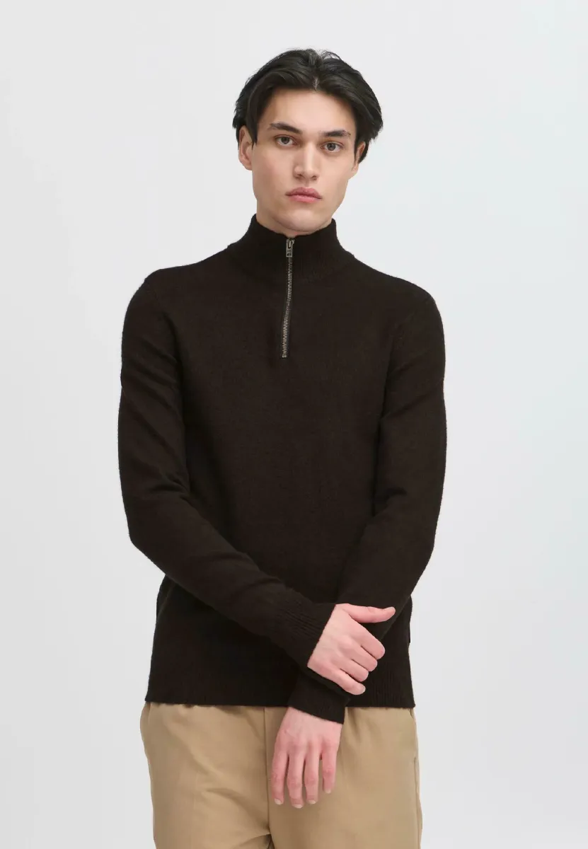 CFHEINE HALFZIP - Strickpullover - black beauty