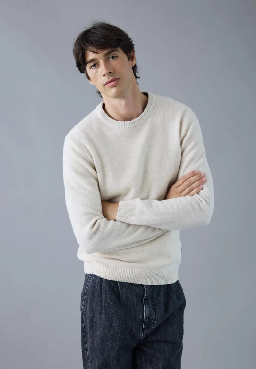 CFKARL CREW NECK - Strickpullover - light sand melange