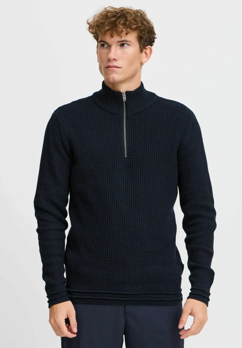 CFKARL HALFZIP STRUCTURED KNIT - Strickpullover - dark navy