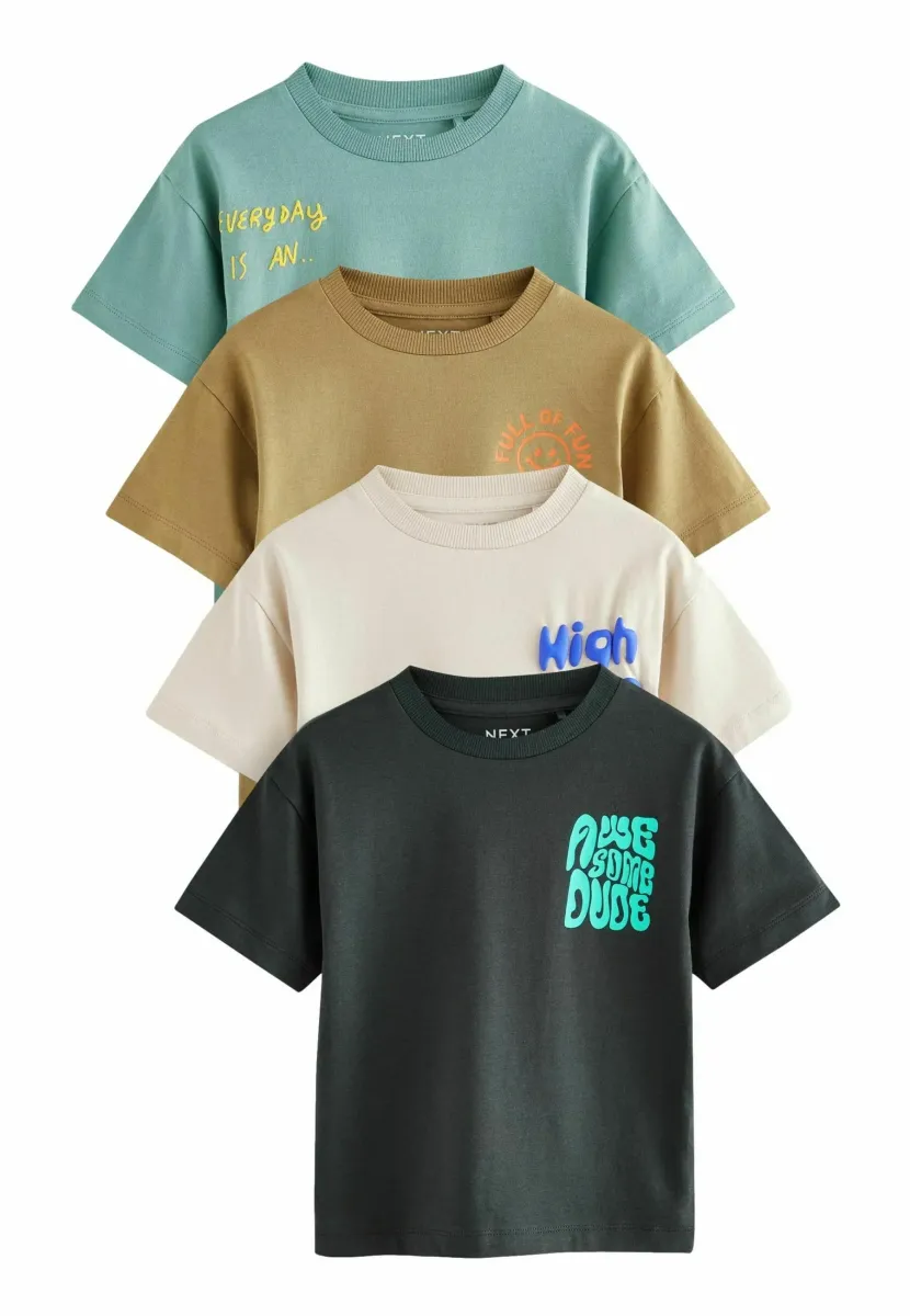CHARACTER SHORT SLEEVES 4 PACK STANDARD - T-Shirt print - multi slogan