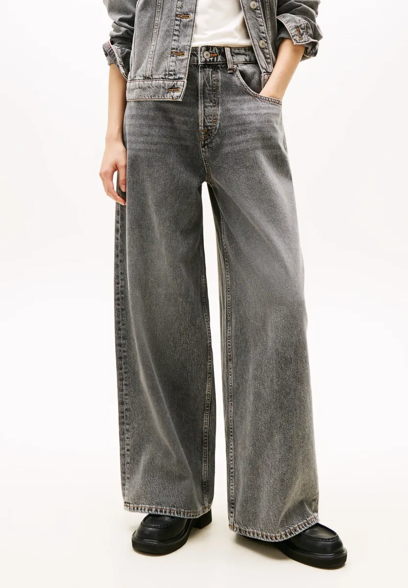CHARLIE - Wide Leg - denim grey