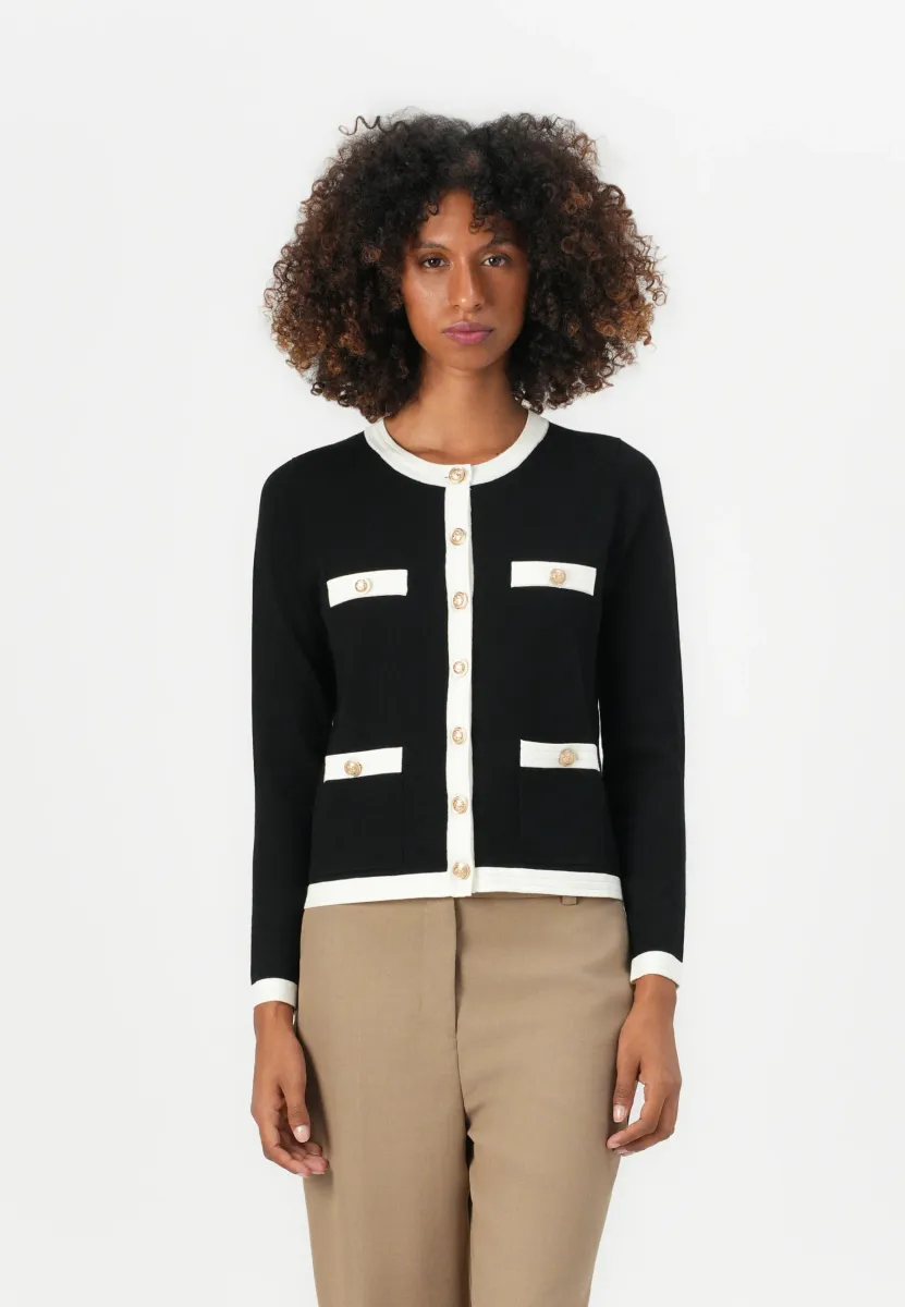 CHARLOTT - Strickjacke - black/white