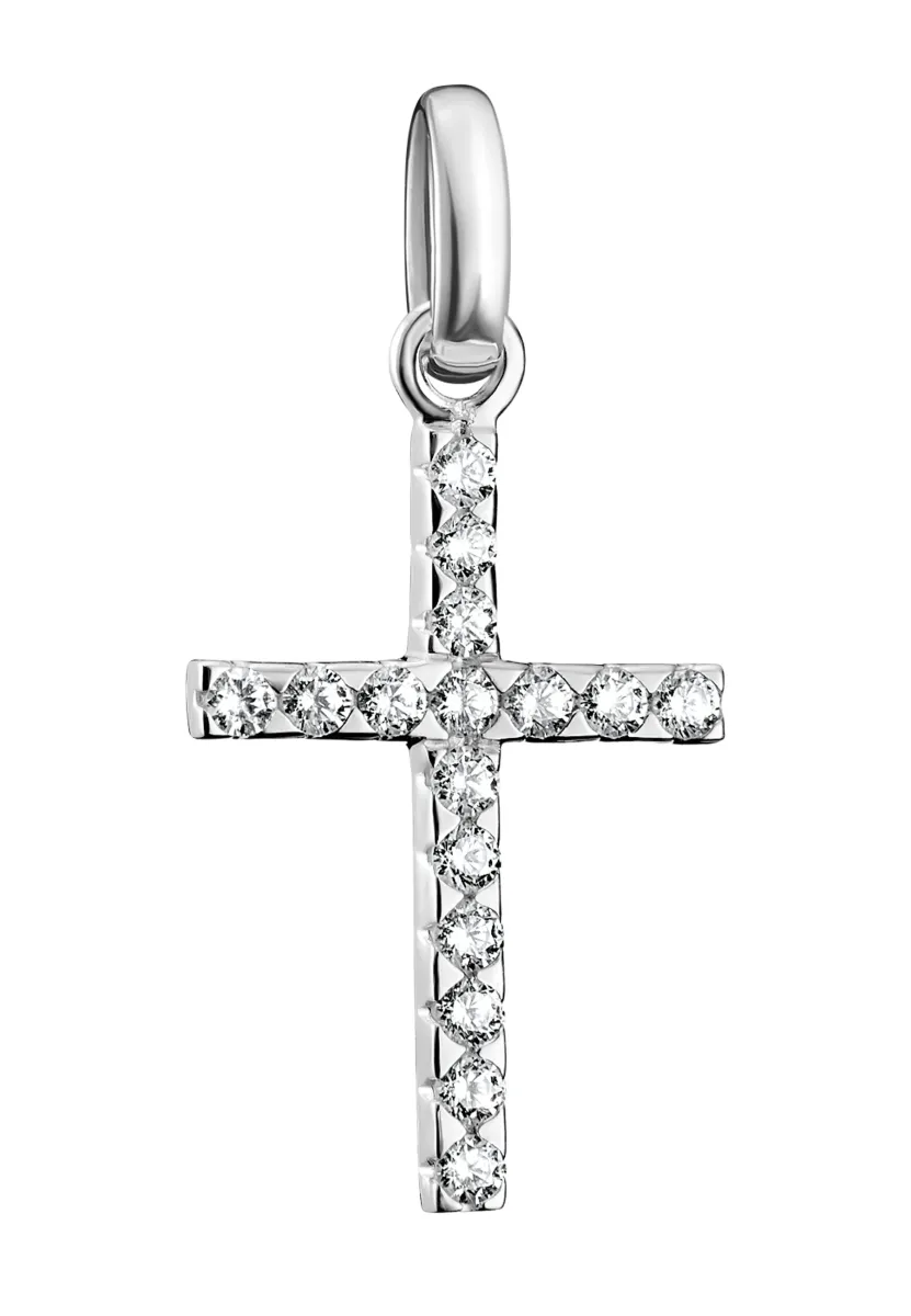 CHARM - Anhänger - silberfarben weiß