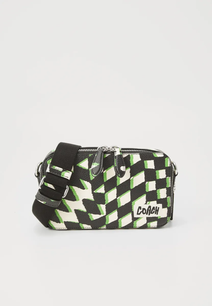 CHARTER SLIM CROSSBODY WITH GEO CHECK PRINT - Umhängetasche - black multi