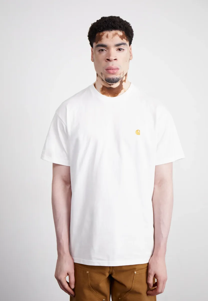 CHASE - T-Shirt basic - white/gold-coloured
