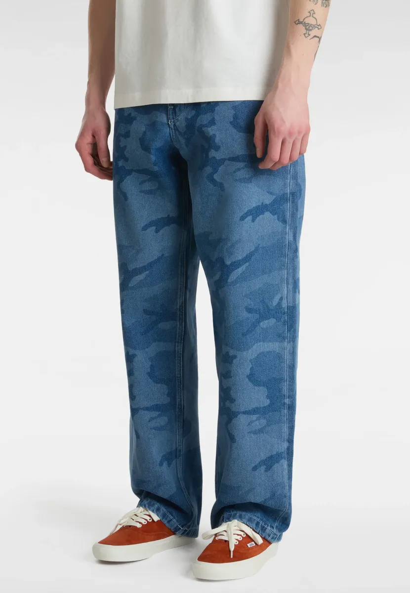 CHECK-5 LOOSE CAMO PRINTED  - Jeans Relaxed Fit - medium blue