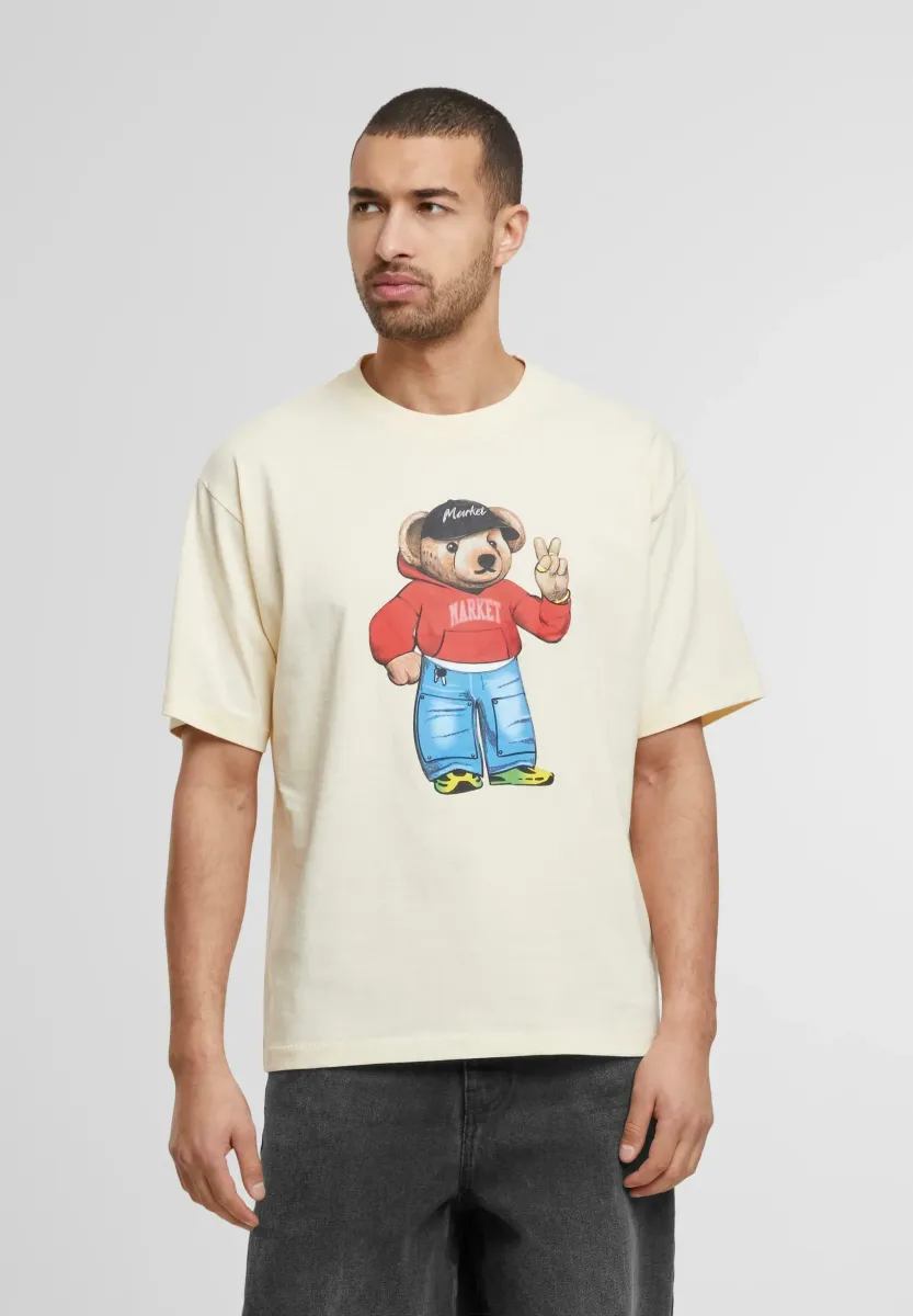 CHECK BEAR - T-Shirt print - buttercream