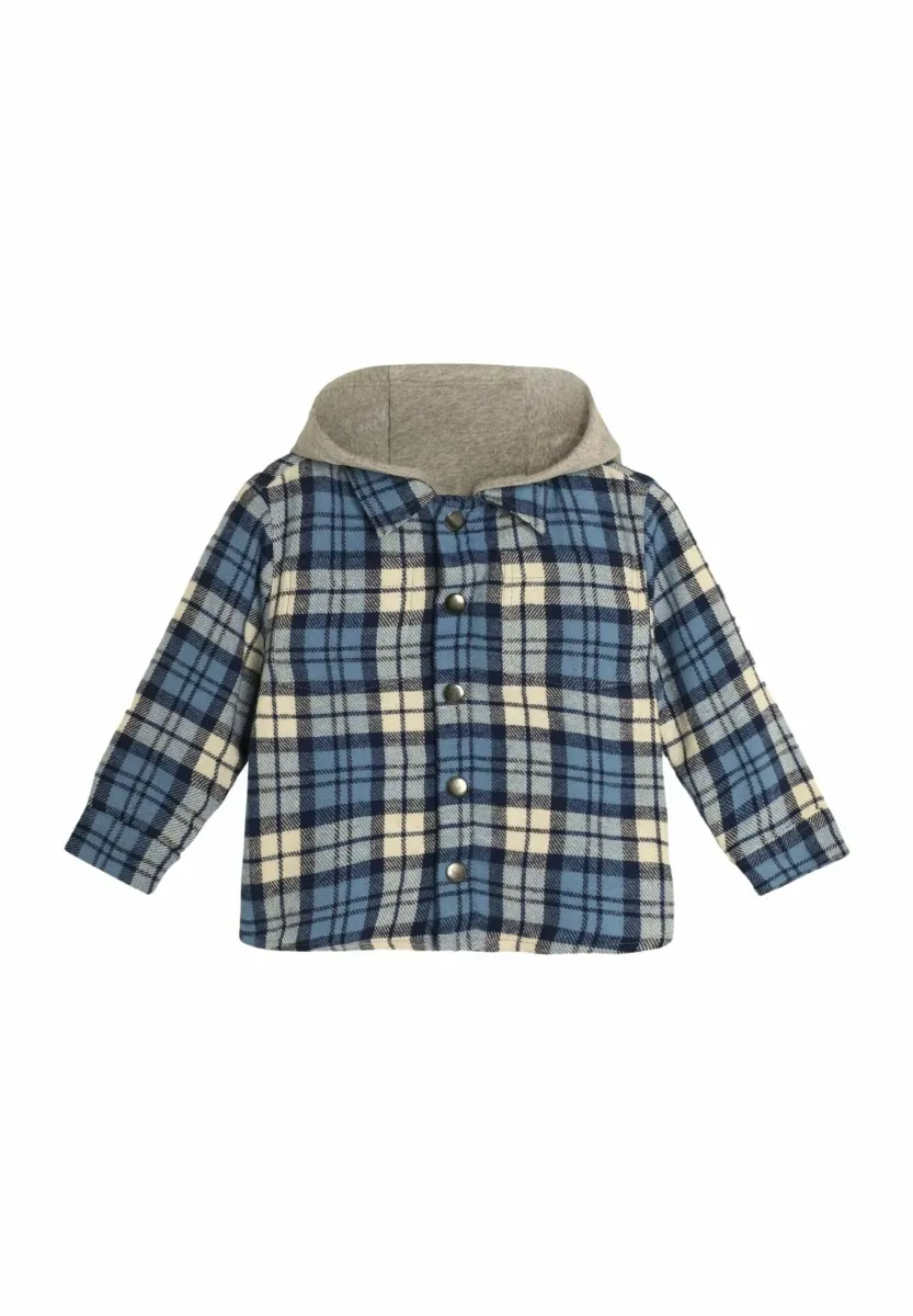 CHECK HOODED - REGULAR FIT - Übergangsjacke - denim