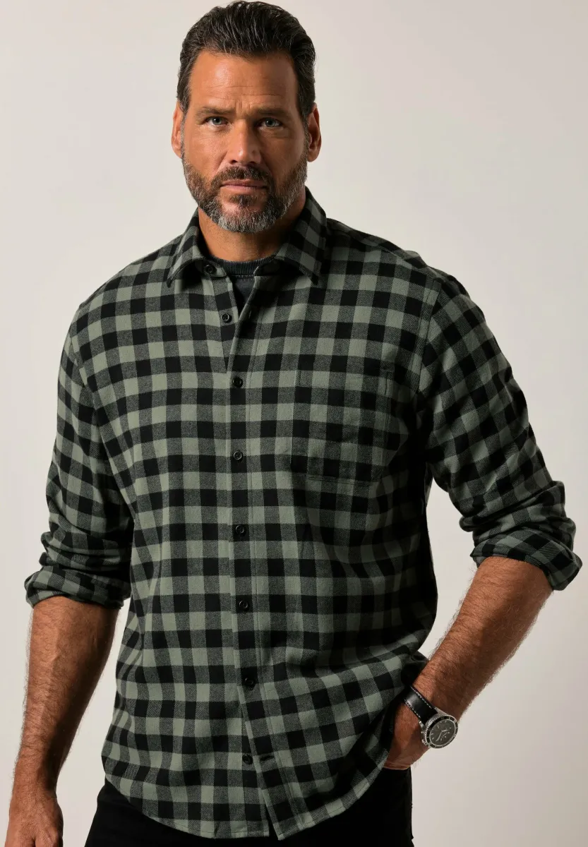 CHECK LONG SLEEVE KENT COLLAR - Hemd - eucalyptus green