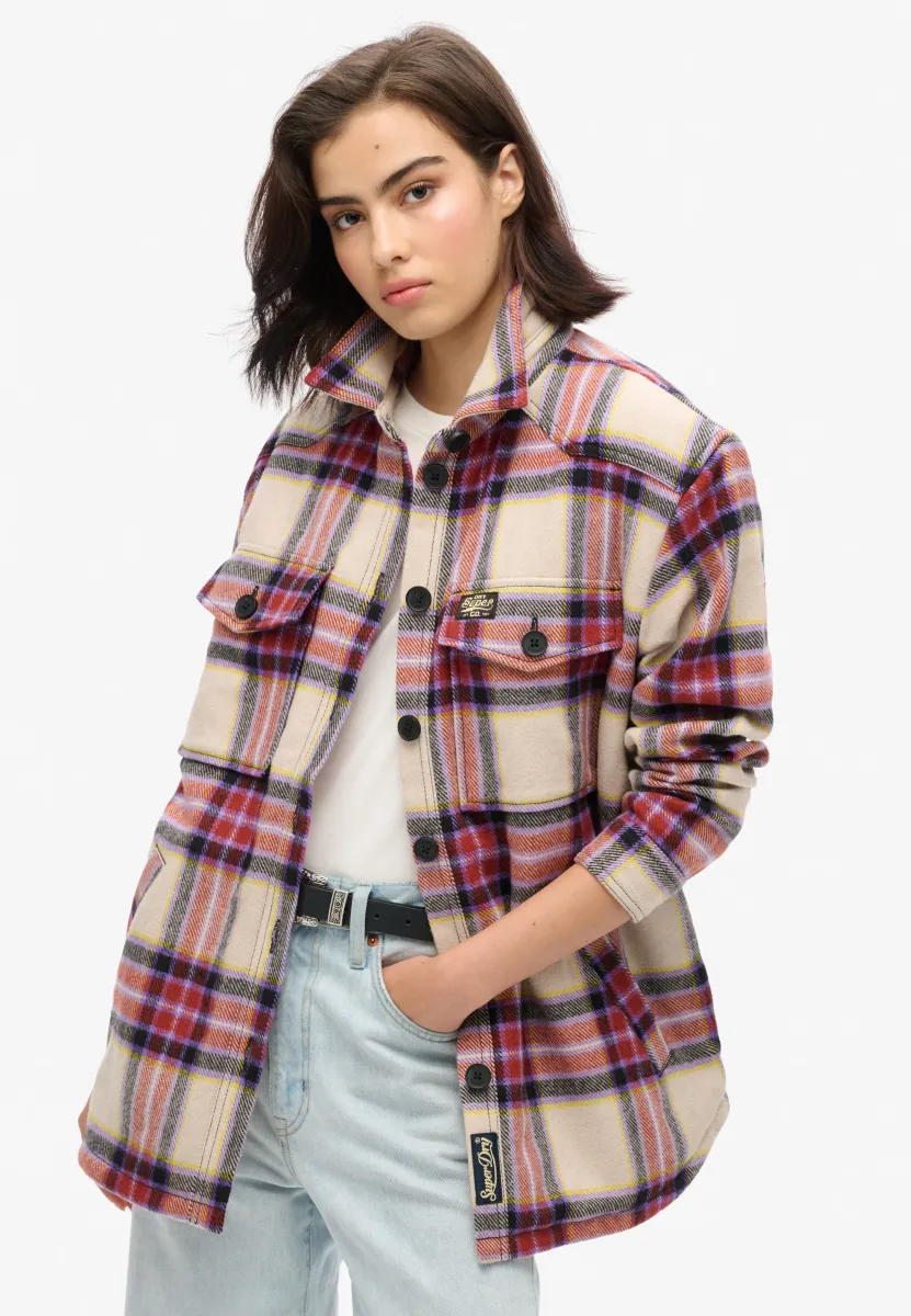 CHECK OVER - Übergangsjacke - brown purple yellow check